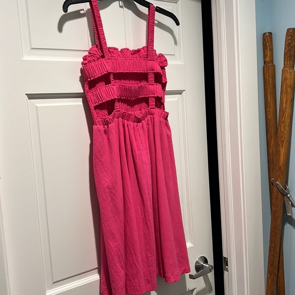 Ruffle Strap Dress, Hot Pink, Size Small, New with tags - Picture 3 of 4